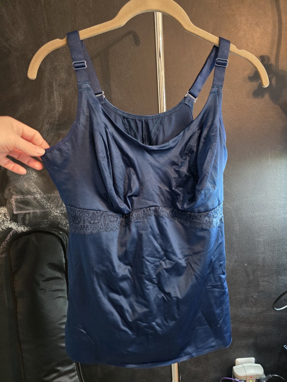 Ruby Ribbon Navy Lace Cami